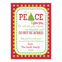 Christmas PEACE 2-Sided Scripture Verse Card Personalized Invites