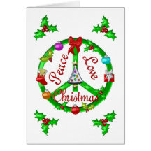 Christmas Peace Sign Greeting Card