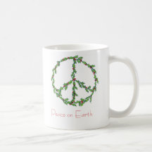 Christmas Peace Wreath, Peace on Earth Mug