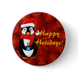 Christmas Penguin Button