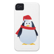 Christmas Penguin In A Santa Hat iPhone 4 Case