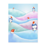 christmas penguin land postcards