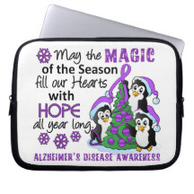 Christmas Penguins Alzheimer's Disease Computer Sleeve
