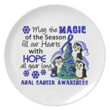 Christmas Penguins Anal Cancer Plate