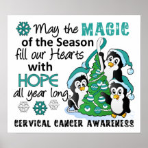 Christmas Penguins Cervical Cancer Poster