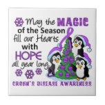 Christmas Penguins Crohn's Disease Ceramic Tile