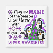 Christmas Penguins Lupus Fridge Magnet