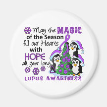Christmas Penguins Lupus Magnet