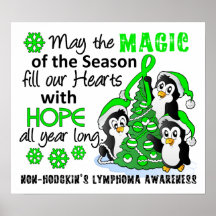 Christmas Penguins Non-Hodgkin's Lymphoma Print