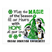 Christmas Penguins Organ Donation Postcards