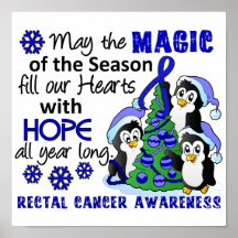 Christmas Penguins Rectal Cancer Print