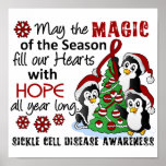 Christmas Penguins Sickle Cell Disease Posters