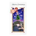 christmas photo card with angel.