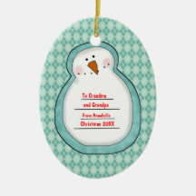 Christmas Photo Snowman Customisable Ornaments
