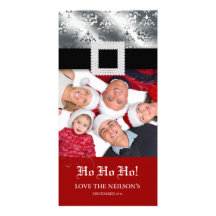 Christmas Photocard Jewel Damask Belt Silver Black Picture Card