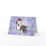 Christmas Pitbull / American Staffordshire Terrier Greeting Cards