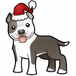 Christmas Pitbull / American Staffordshire Terrier photo sculptures