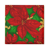 Christmas Poinsetta Magnet