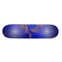 Christmas Poinsettia Blue Skateboard