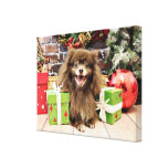 Christmas - Pomeranian - Fred Stretched Canvas Print