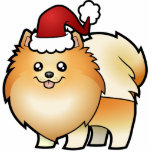 Christmas Pomeranian Ornament Photo Cutout