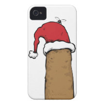 Christmas Poo In Santa Hat iPhone 4 Case