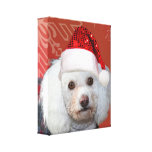 Christmas poodle gallery wrap canvas print