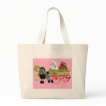 Christmas Poodle Wagon Canvas Bag