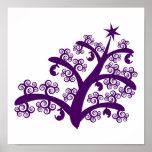 Christmas Posters:Purple Christmas tree posters