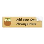Christmas Pudding. Gold colour background. Custom bumper stickers