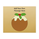 Christmas Pudding. Gold colour background. Custom flyers