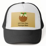Christmas Pudding. Gold colour background. Custom hats