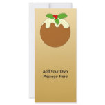 Christmas Pudding. Gold colour background. Custom rack cards