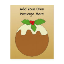 Christmas Pudding. Gold colour background. Full Colour Flyer