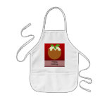 Christmas Pudding. Happy Holidays. Red. Custom aprons