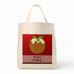 Christmas Pudding. Happy Holidays. Red. Custom bags