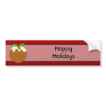 Christmas Pudding. Happy Holidays. Red. Custom bumper stickers