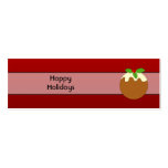 Christmas Pudding. Happy Holidays. Red. Custom business cards