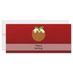 Christmas Pudding. Happy Holidays. Red. Custom rack cards