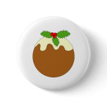Christmas Pudding. White background. Custom buttons
