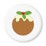 Christmas Pudding. White background. Custom magnets