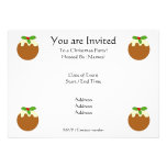 Christmas Pudding. White background. Personalised Invite