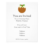 Christmas Pudding. White background. Personalized Invitations