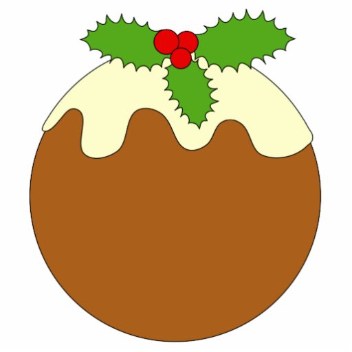 Christmas Pudding. White background. Photo Cutouts