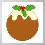 Christmas Pudding. White background. Posters
