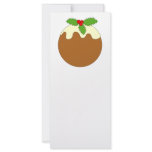 Christmas Pudding. White background. Custom Rack Card