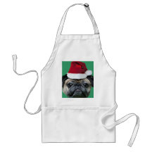 Christmas  pug apron