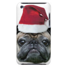Christmas pug barely there iPod case