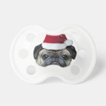 Christmas pug dog baby pacifiers
