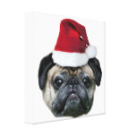 Christmas pug dog canvas print